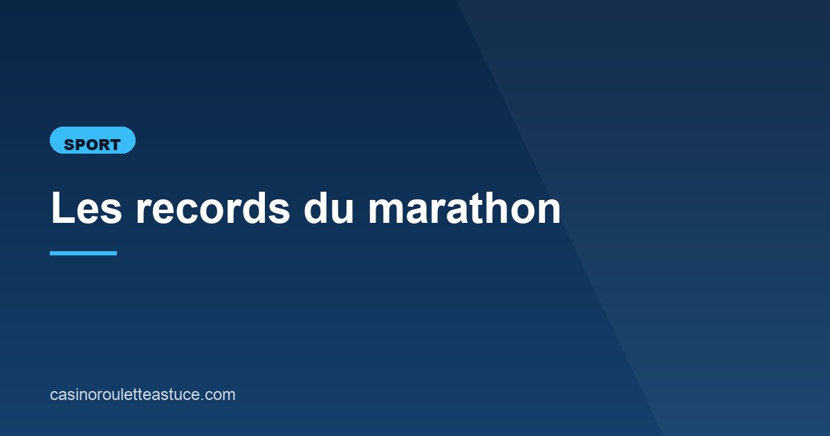 Illustration de l'article consacré aux records du marathon