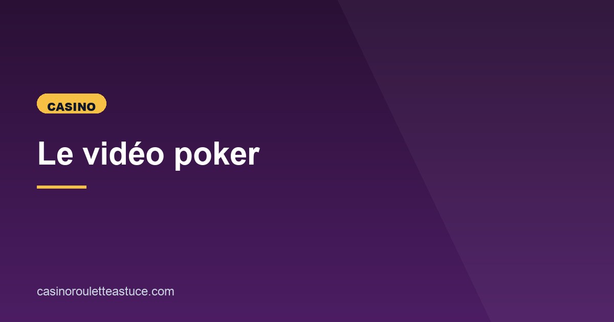 Illustration de l'article consacré au vidéo poker